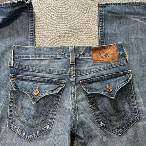 Suspenders True Religion Men's Light Blue Straight Denim Jeans